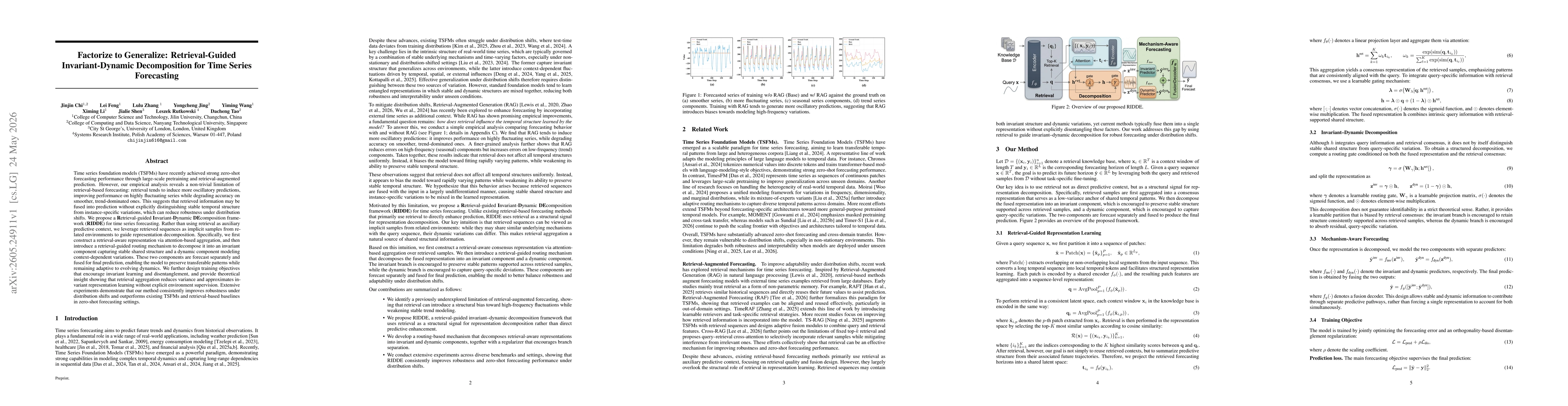 Thumbnail for Factorize to Generalize: Retrieval-Guided Invariant-Dynamic Decomposition for Time Series Forecasting