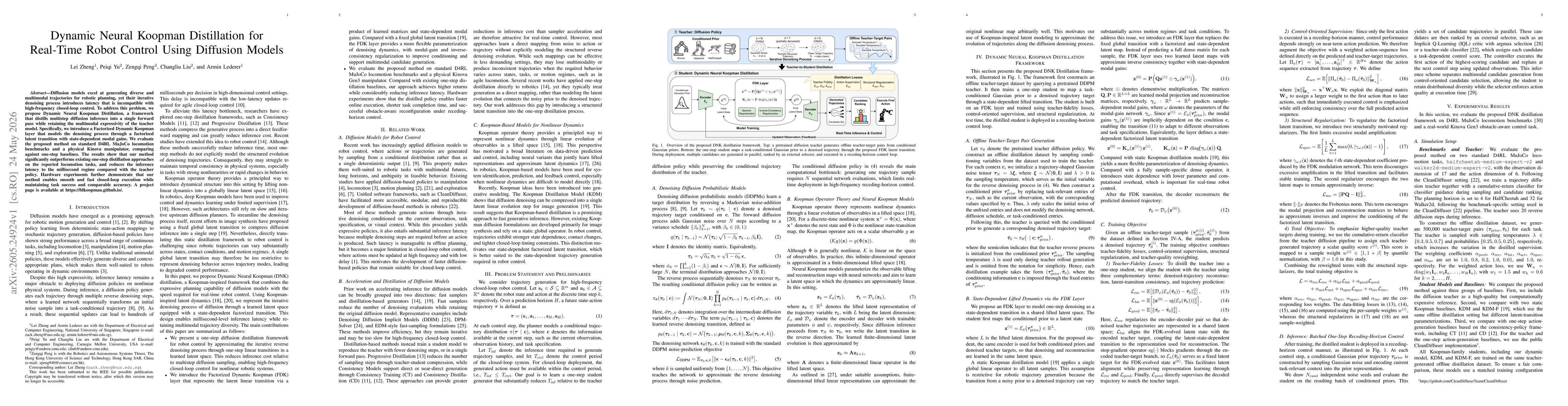 Thumbnail for Dynamic Neural Koopman Distillation for Real-Time Robot Control Using Diffusion Models
