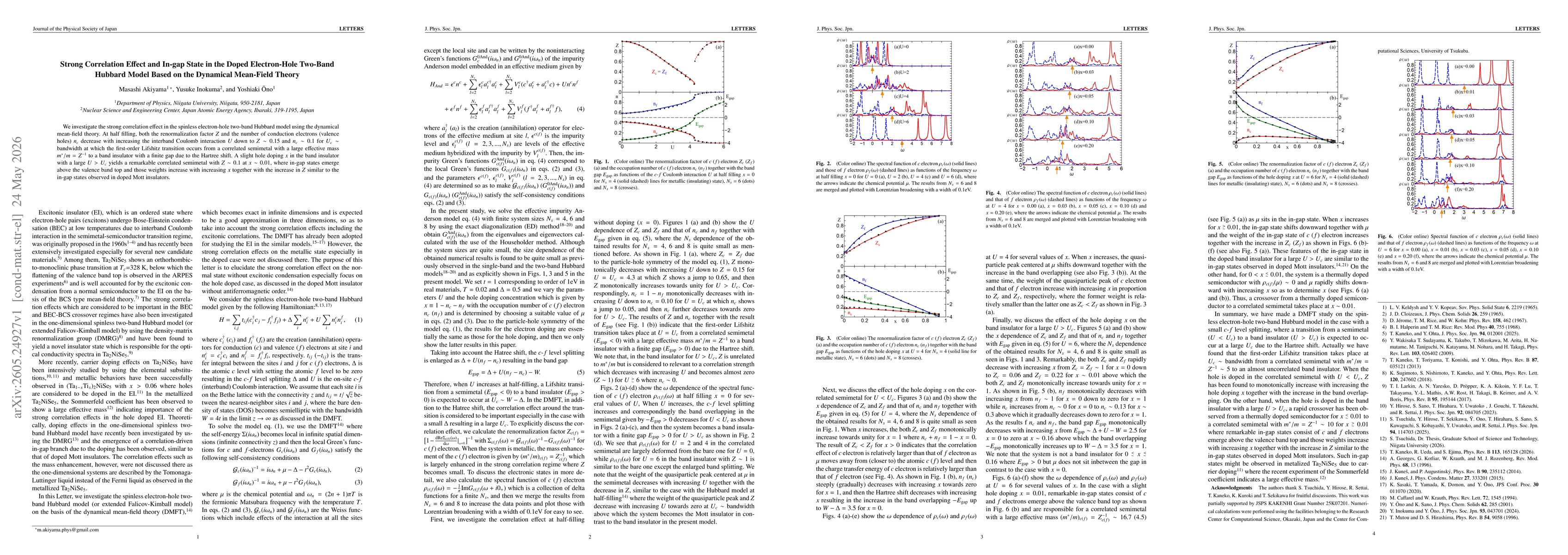 Thumbnail for Strong Correlation Effect and In-gap State in the Doped Electron-Hole Two-Band Hubbard Model Based on the Dynamical Mean-Field Theory