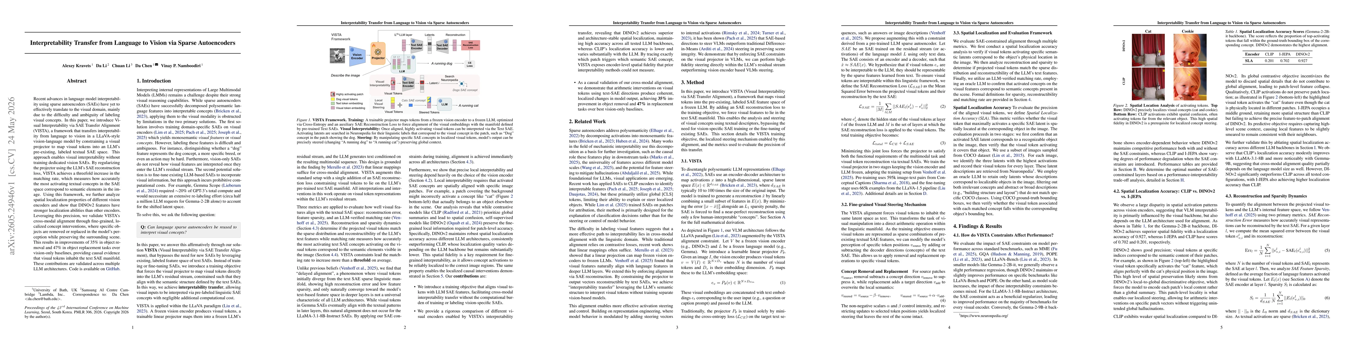 Thumbnail for Interpretability Transfer from Language to Vision via Sparse Autoencoders
