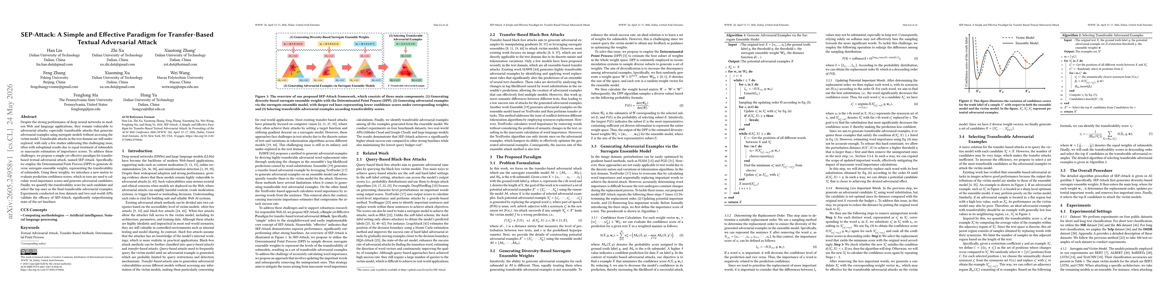 Thumbnail for SEP-Attack: A Simple and Effective Paradigm for Transfer-Based Textual Adversarial Attack