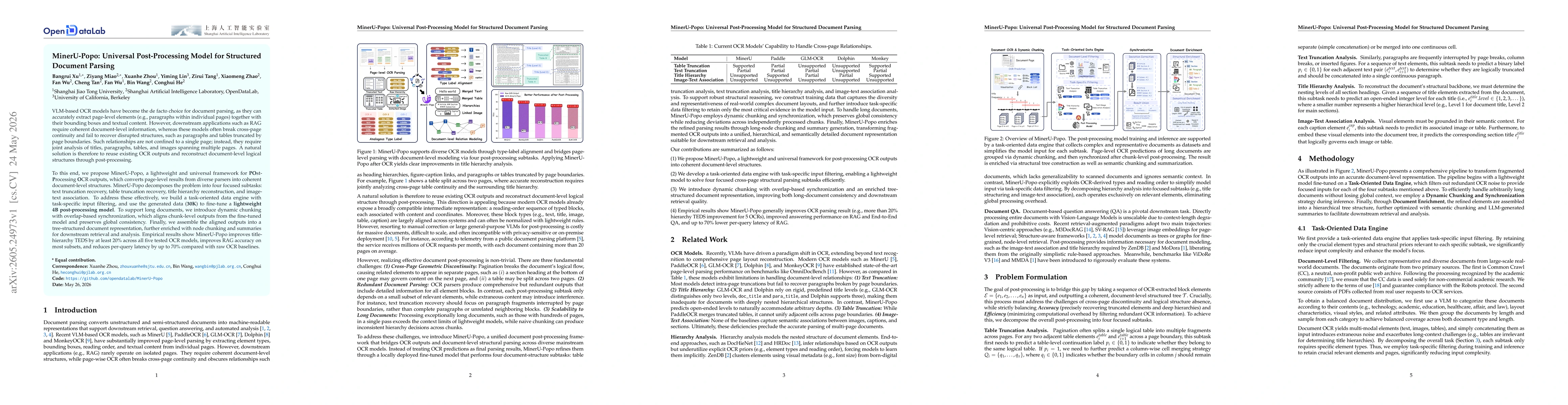 Thumbnail for MinerU-Popo: Universal Post-Processing Model for Structured Document Parsing