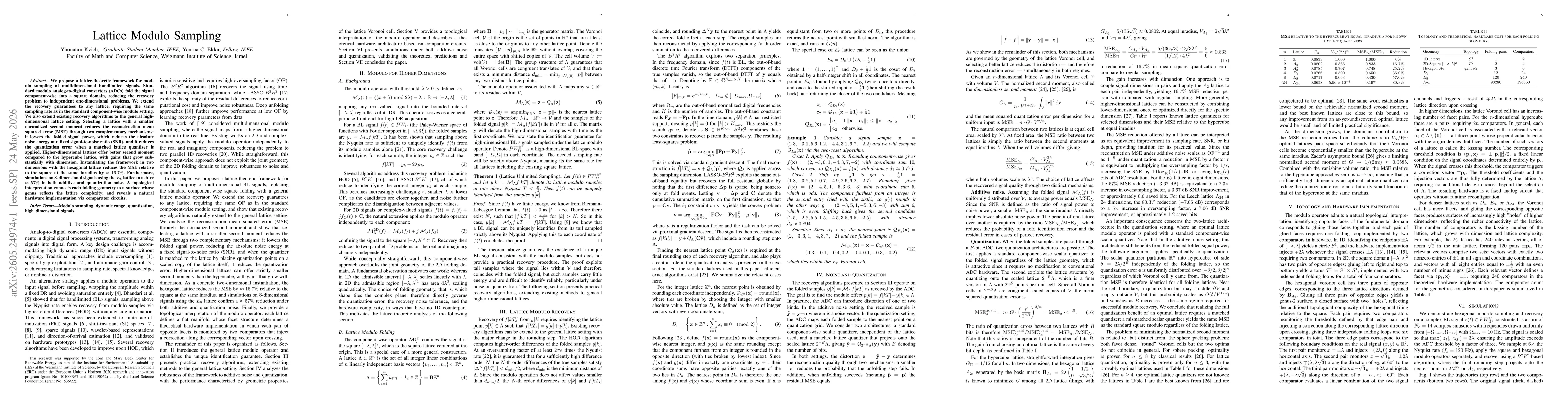 Thumbnail for Lattice Modulo Sampling