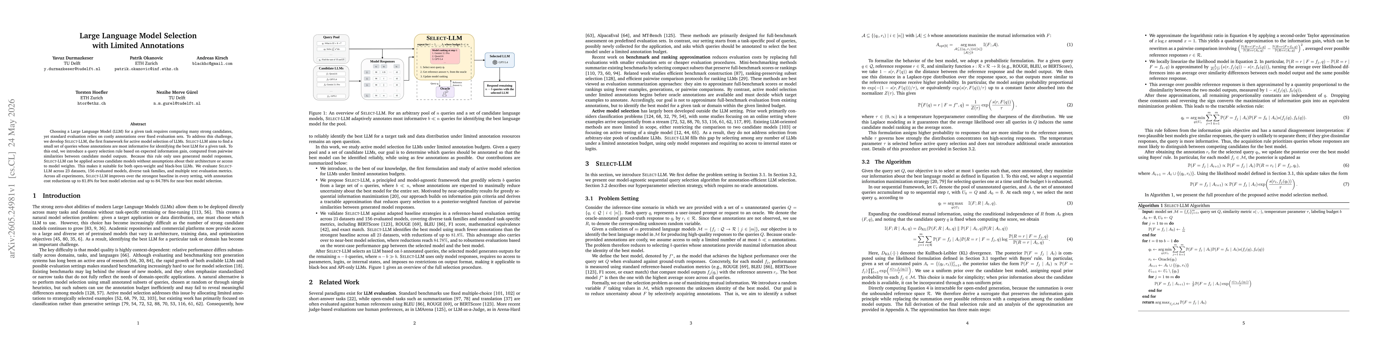 Thumbnail for Large Language Model Selection with Limited Annotations