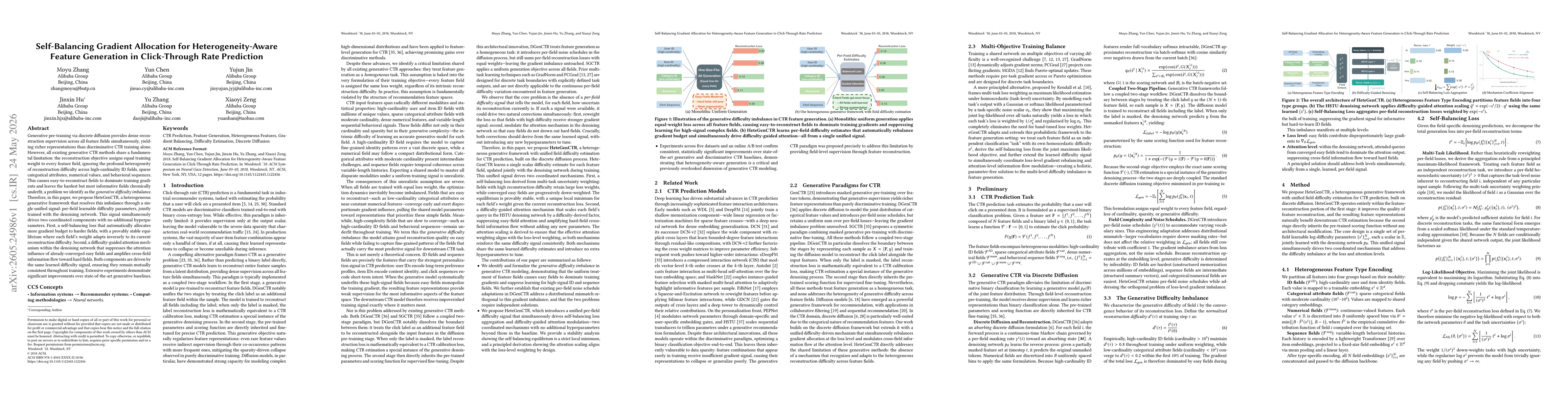 Thumbnail for Self-Balancing Gradient Allocation for Heterogeneity-Aware Feature Generation in Click-Through Rate Prediction