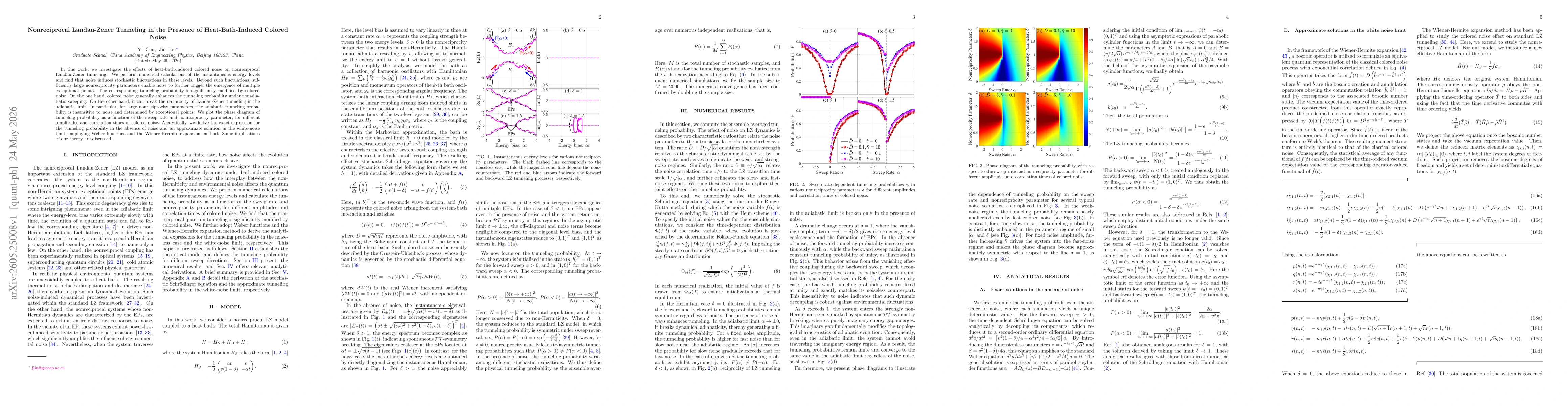 Thumbnail for Nonreciprocal Landau-Zener Tunneling in the Presence of Heat-Bath-Induced Colored Noise