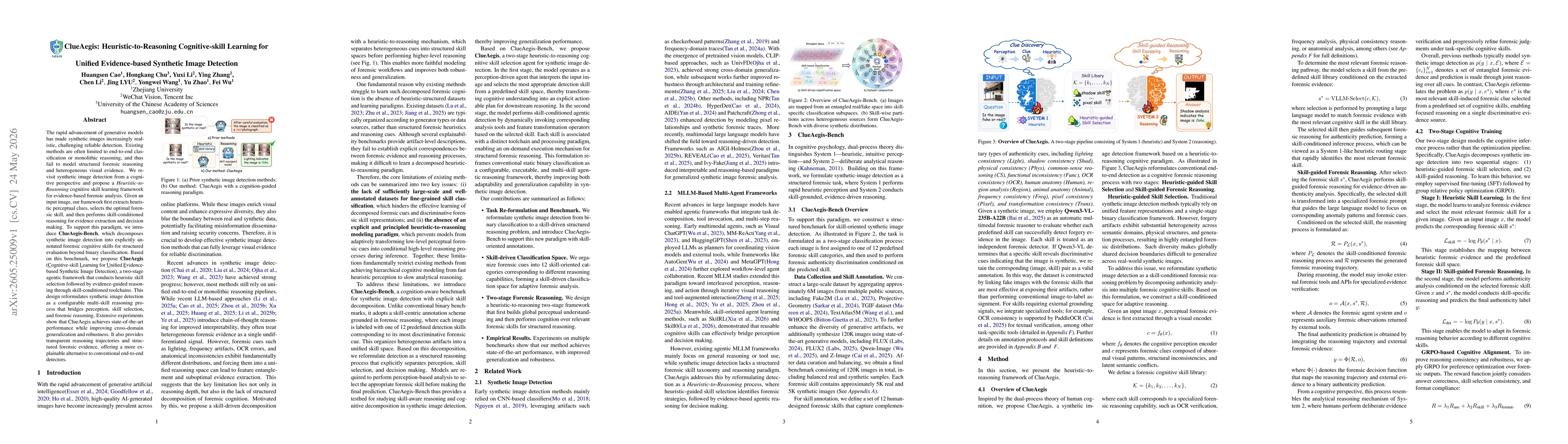 Thumbnail for ClueAegis: Heuristic-to-Reasoning Cognitive-skill Learning for Unified Evidence-based Synthetic Image Detection