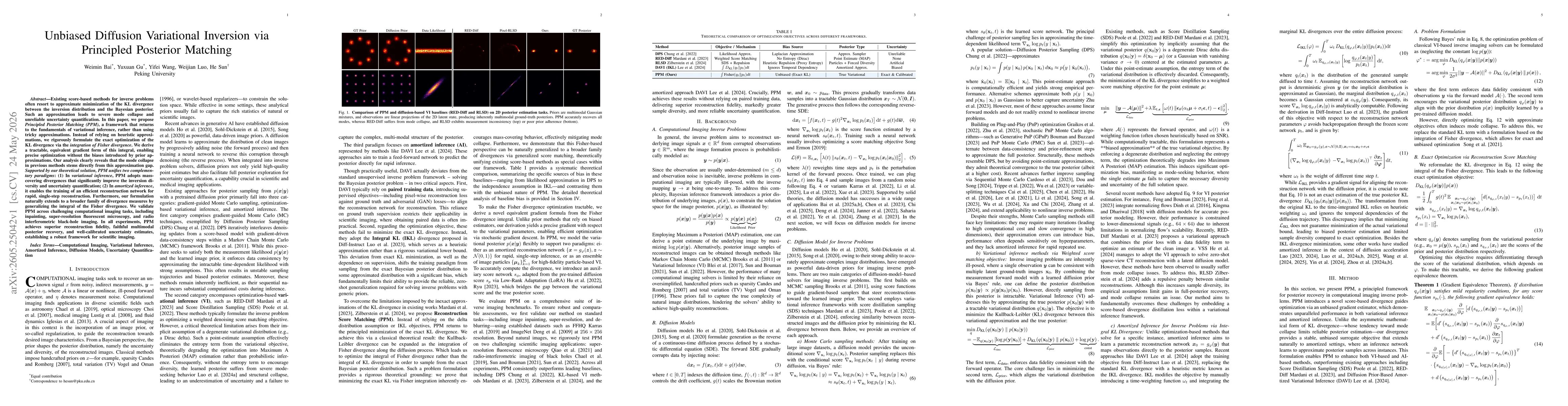 Thumbnail for Unbiased Diffusion Variational Inversion via Principled Posterior Matching
