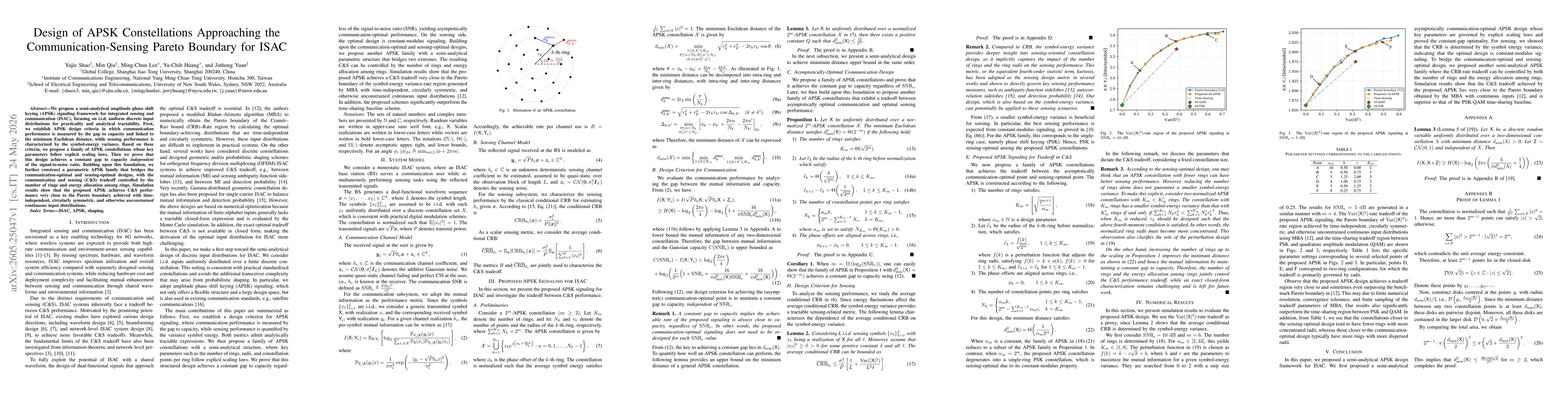 Thumbnail for Design of APSK Constellations Approaching the Communication-Sensing Pareto Boundary for ISAC
