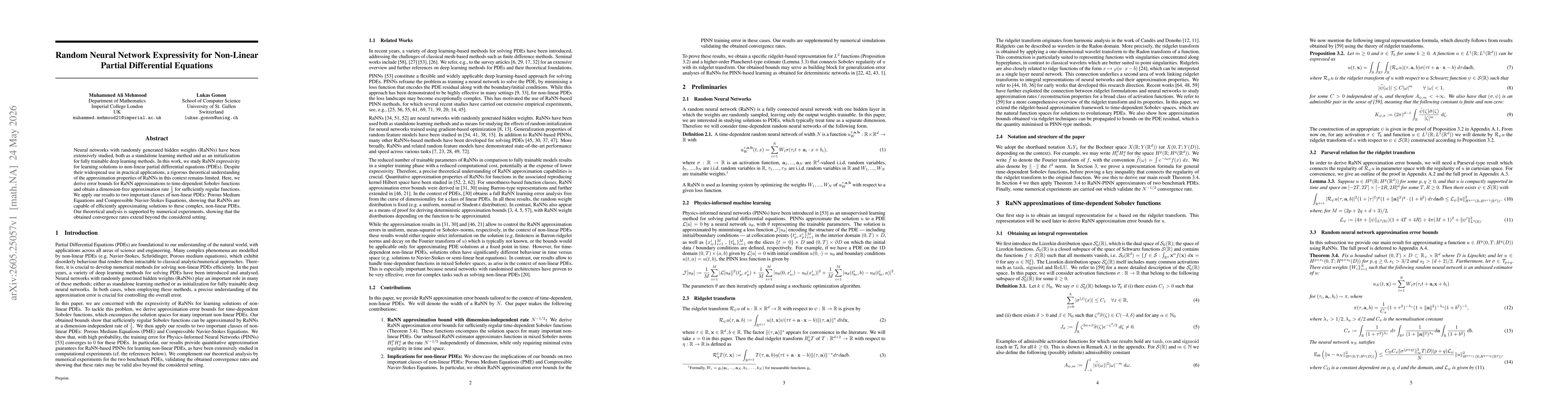 Thumbnail for Random Neural Network Expressivity for Non-Linear Partial Differential Equations