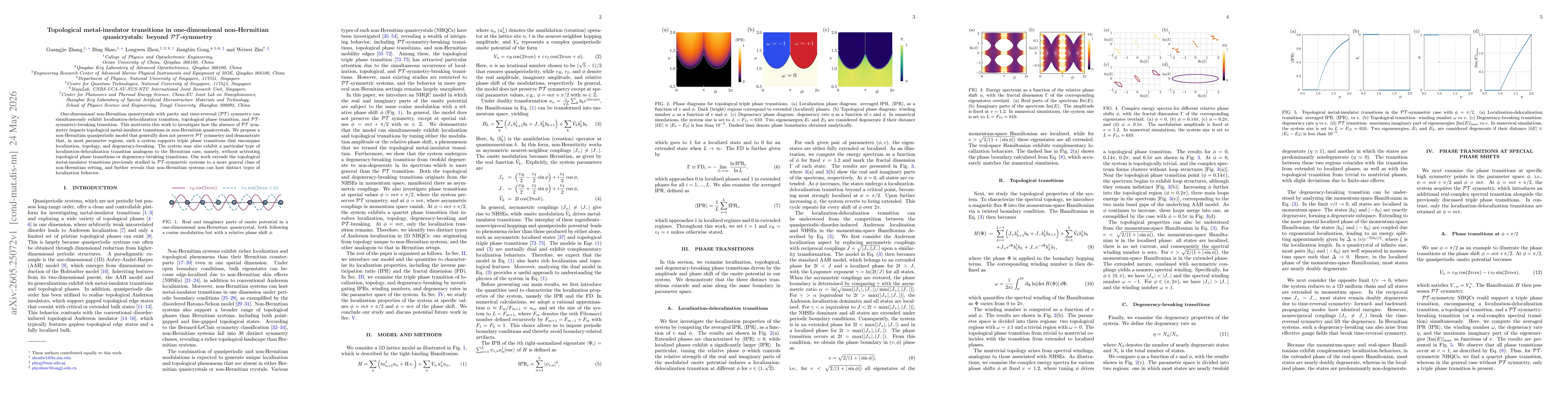 Thumbnail for Topological metal-insulator transitions in one-dimensional non-Hermitian quasicrystals: beyond PT-symmetry
