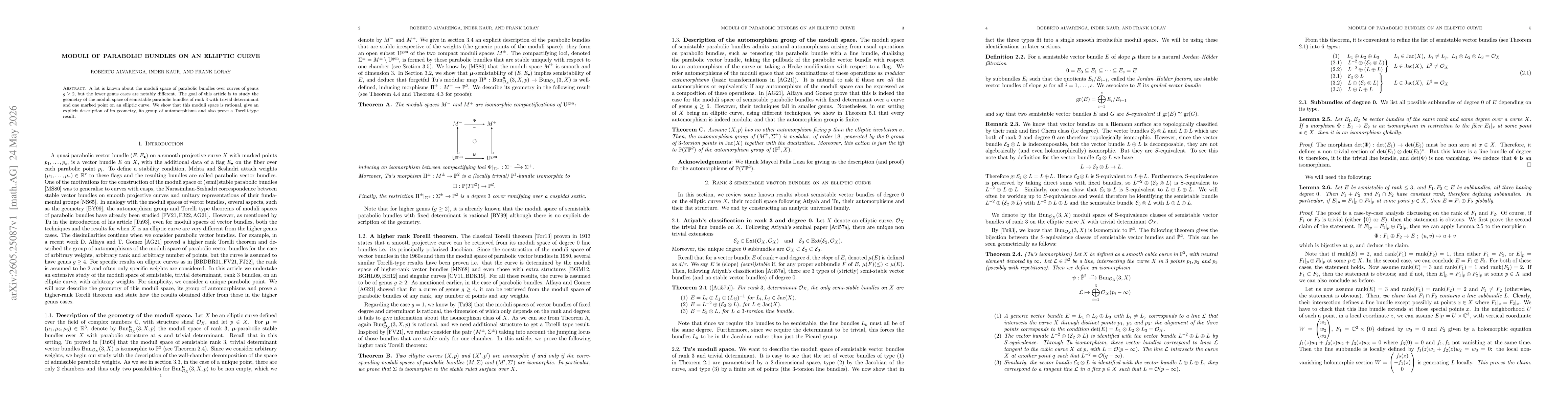 Thumbnail for Moduli of parabolic bundles on an elliptic curve