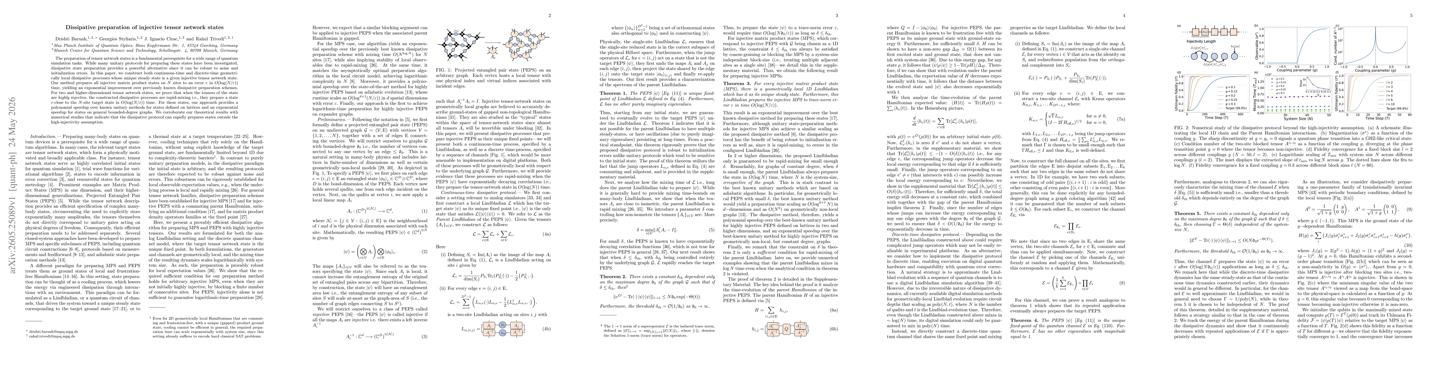 Thumbnail for Dissipative preparation of injective tensor network states