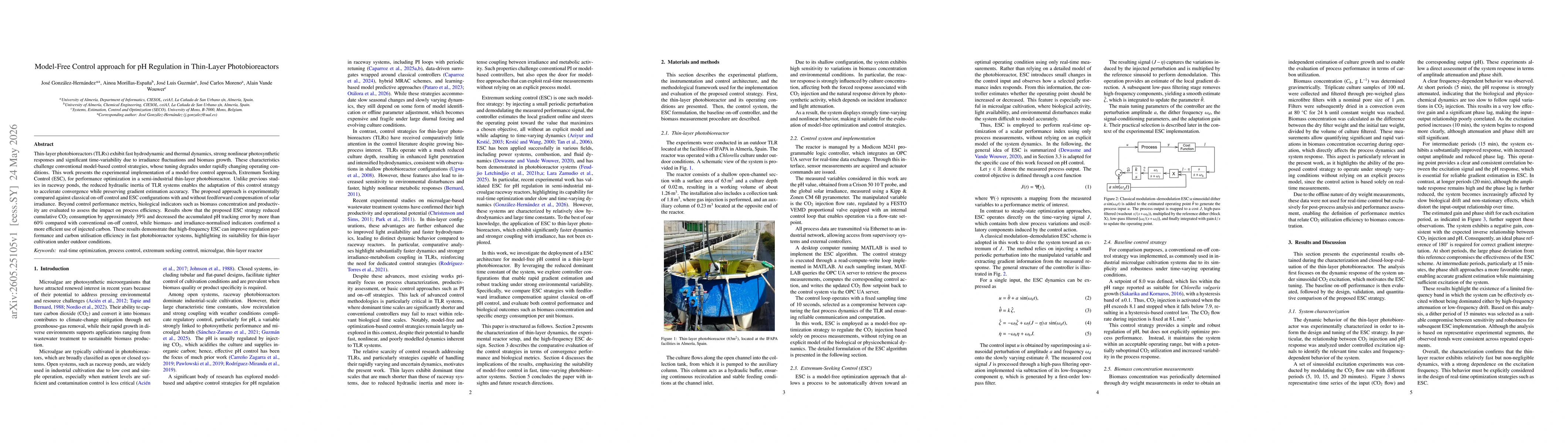 Thumbnail for Model-Free Control approach for pH Regulation in Thin-Layer Photobioreactors
