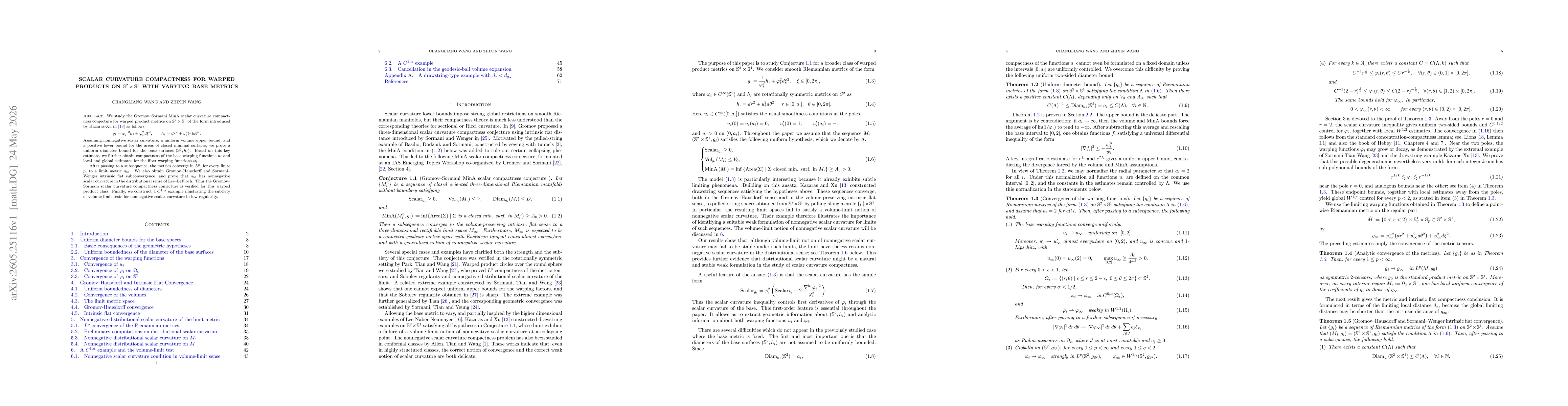 Thumbnail for Scalar Curvature Compactness for Warped Products on $\mathbb{S}^2\times\mathbb{S}^1$ with Varying Base Metrics