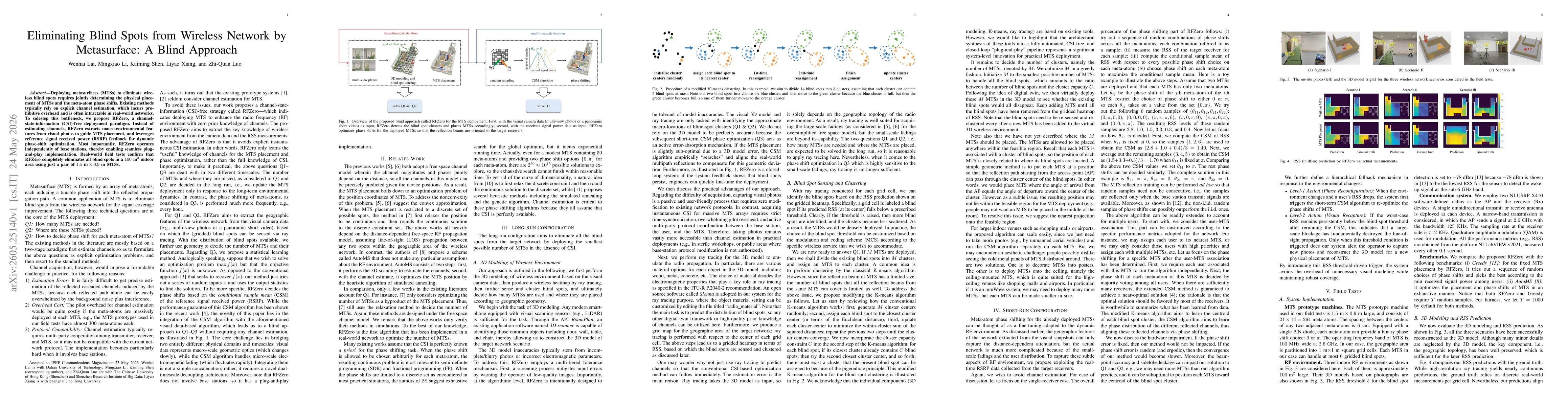 Thumbnail for Eliminating Blind Spots from Wireless Network by Metasurface: A Blind Approach