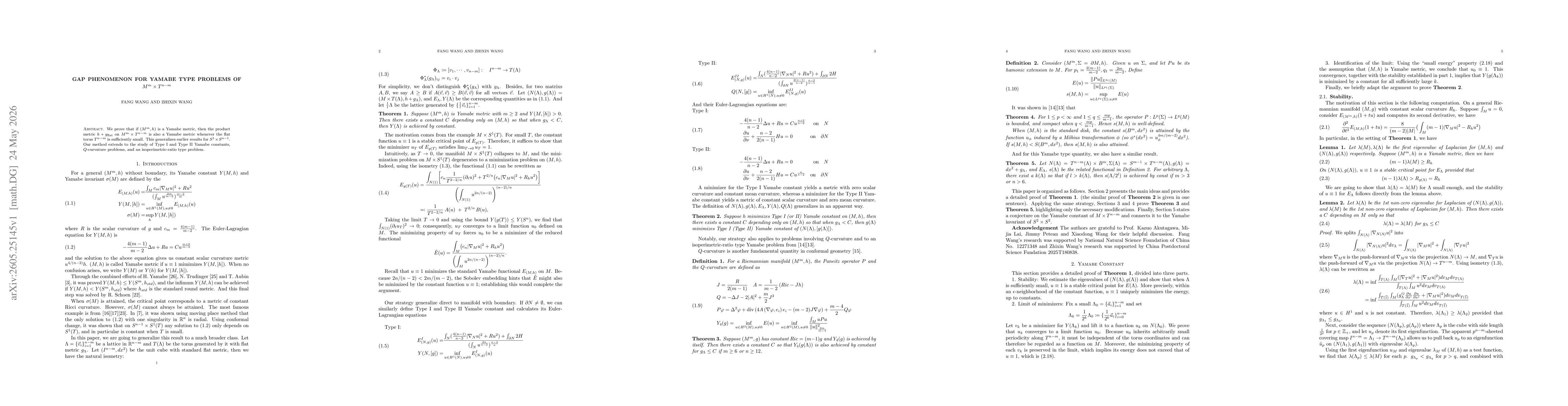 Thumbnail for Gap Phenomenon for Yamabe Type Problems of $M^m\times T^{n-m}$