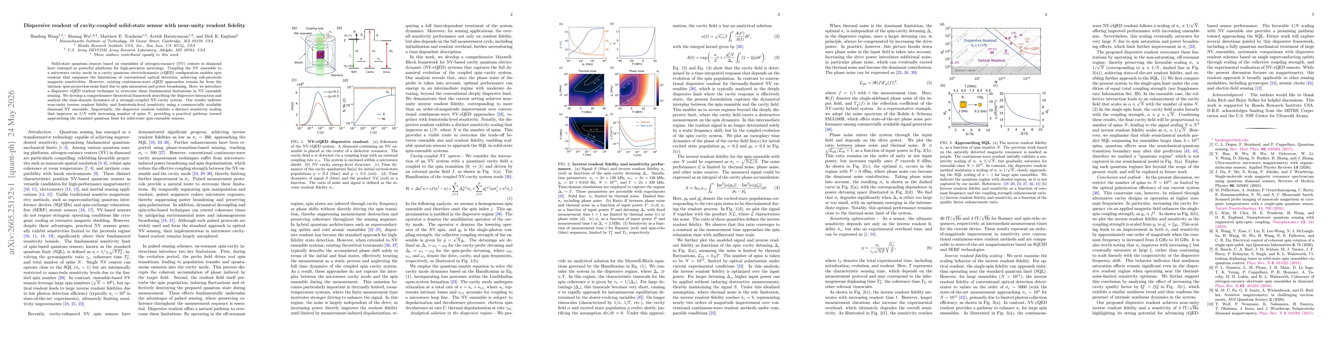 Thumbnail for Dispersive readout of cavity-coupled solid-state sensor with near-unity readout fidelity