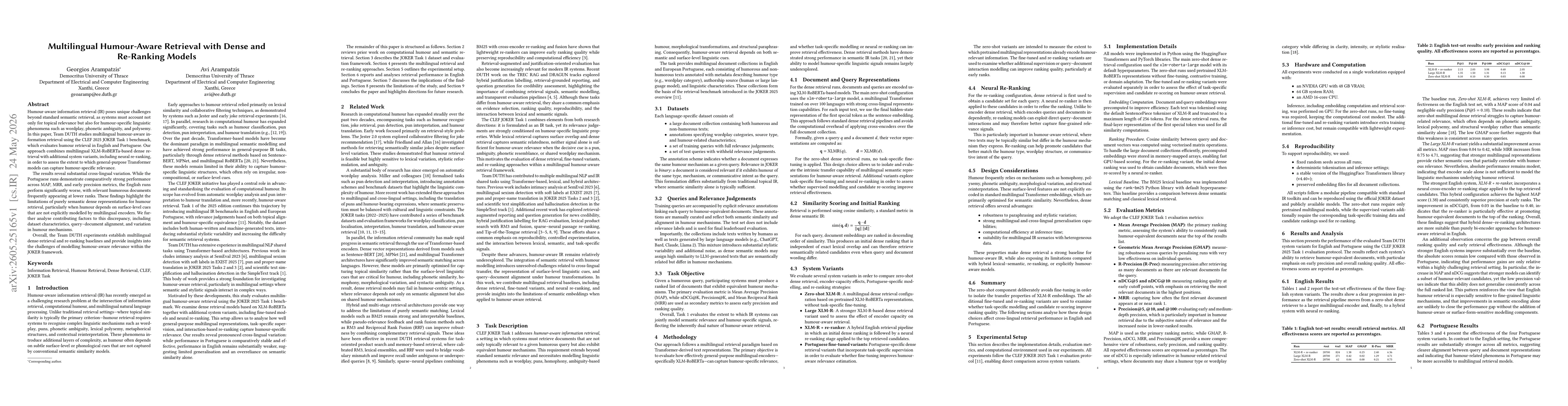 Thumbnail for Multilingual Humour-Aware Retrieval with Dense and Re-Ranking Models