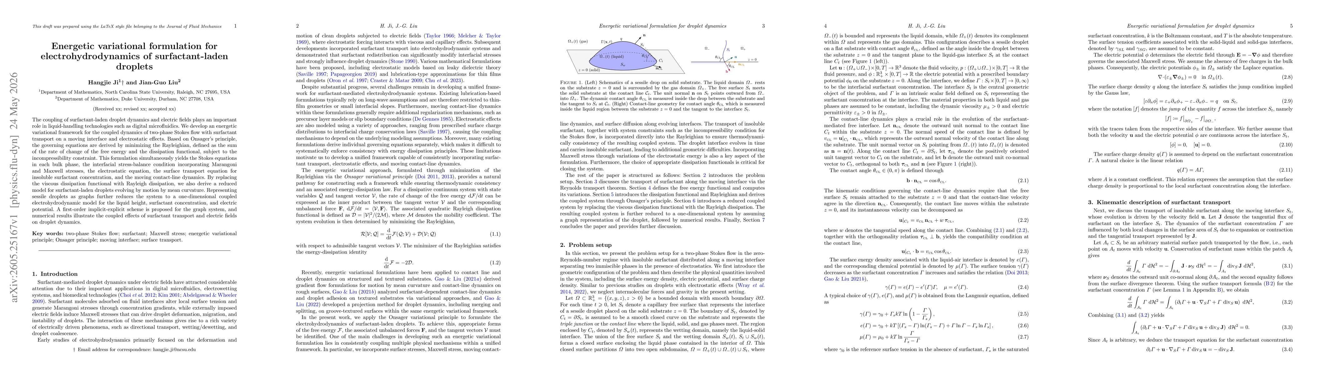 Thumbnail for Energetic variational formulation for electrohydrodynamics of surfactant-laden droplets