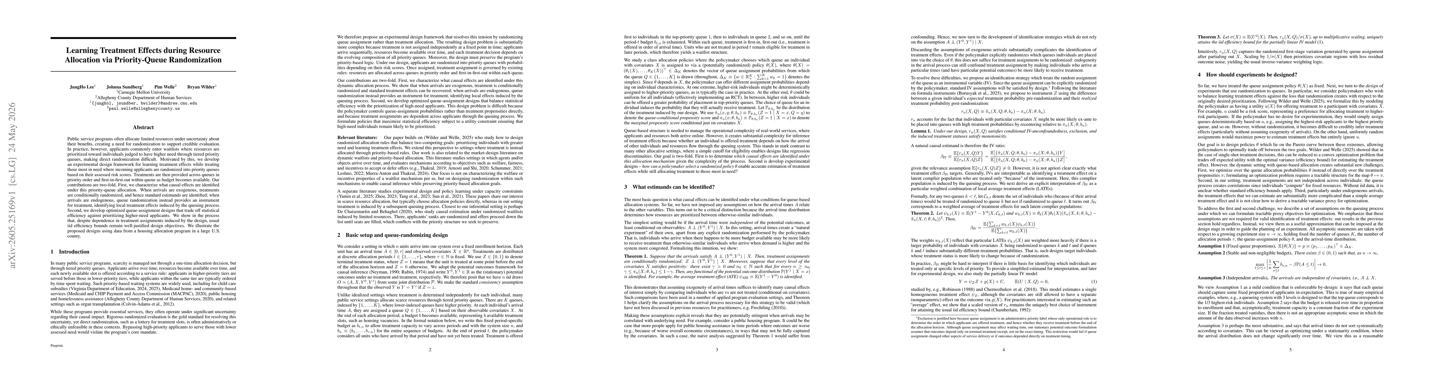 Thumbnail for Learning Treatment Effects during Resource Allocation via Priority-Queue Randomization