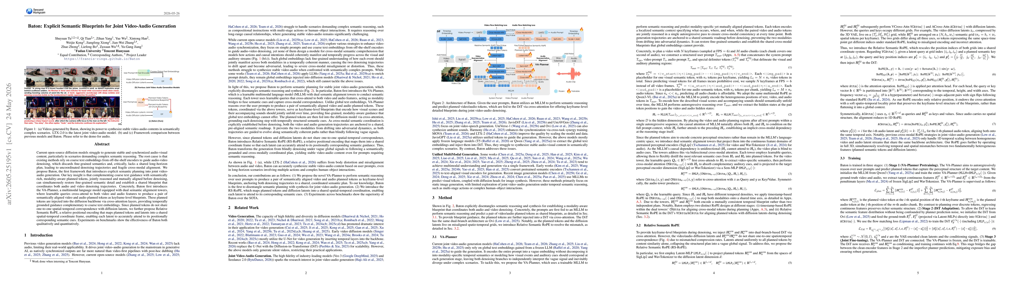 Thumbnail for Baton: Explicit Semantic Blueprints for Joint Video-Audio Generation
