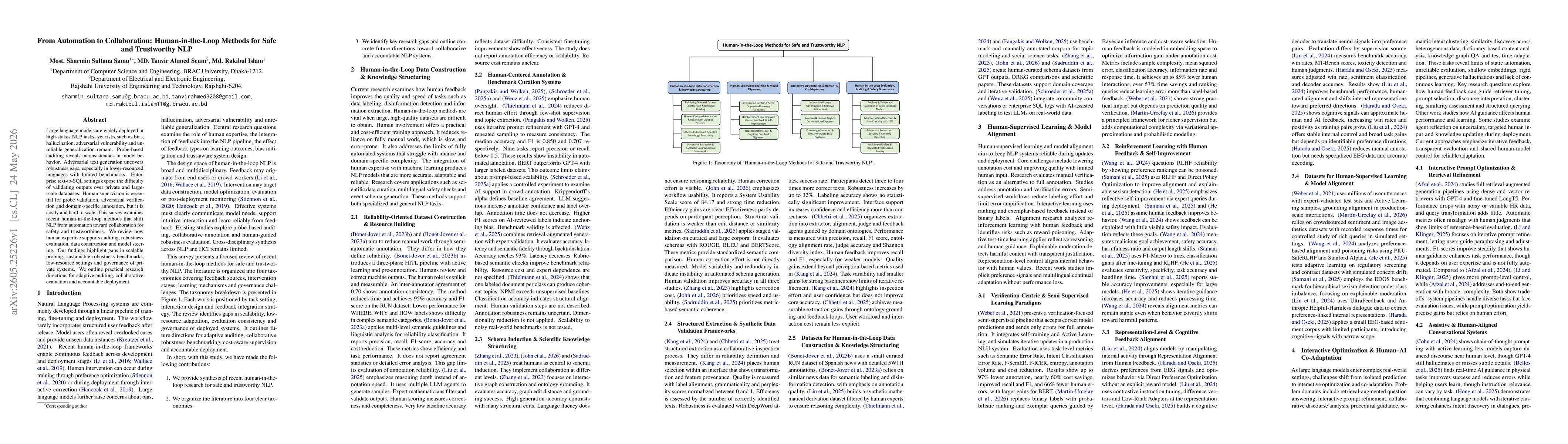 Thumbnail for From Automation to Collaboration: Human-in-the-Loop Methods for Safe and Trustworthy NLP