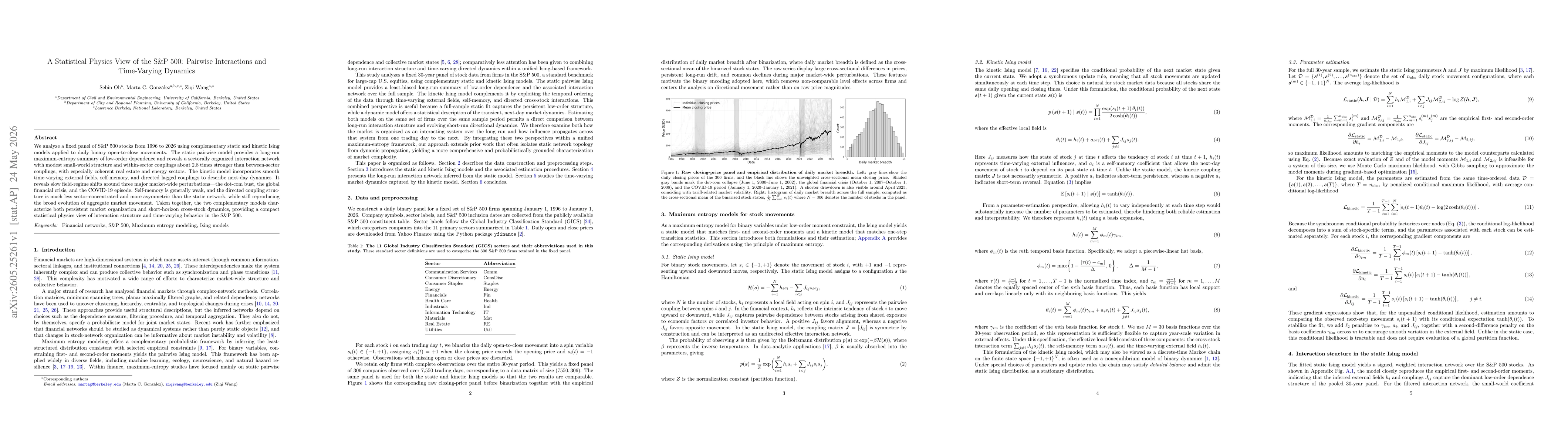 Thumbnail for A Statistical Physics View of the S&P 500: Pairwise Interactions and Time-Varying Dynamics