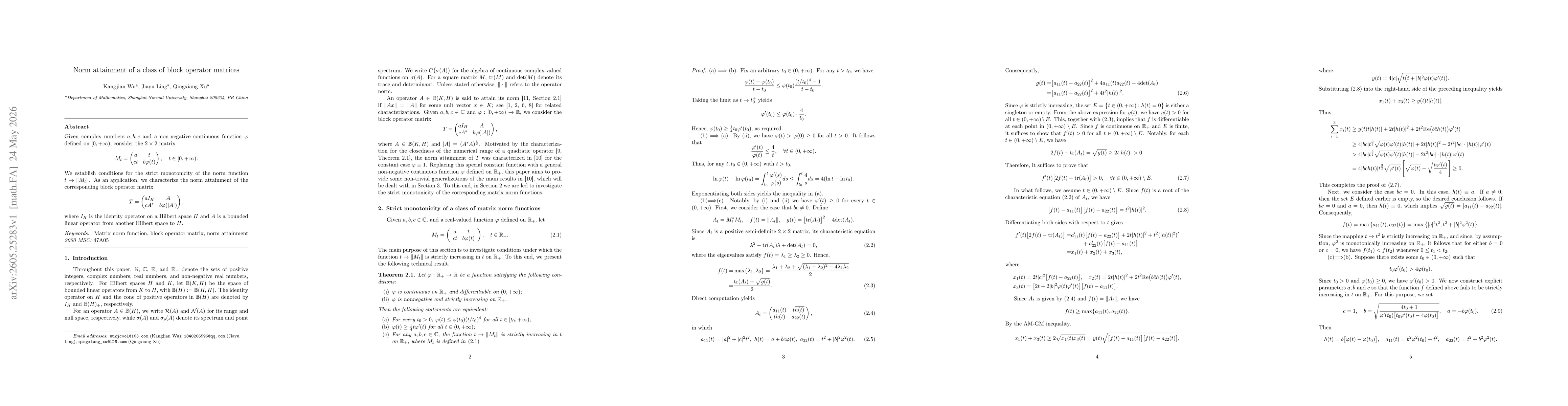 Thumbnail for Norm attainment of a class of block operator matrices