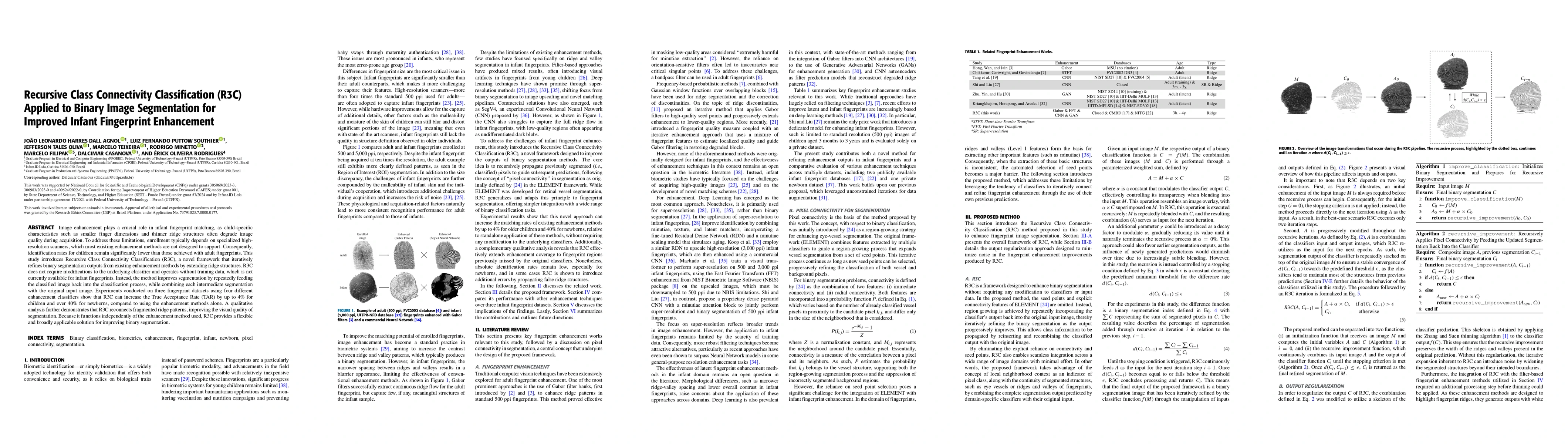 Thumbnail for Recursive Class Connectivity Classification (R3C) Applied to Binary Image Segmentation for Improved Infant Fingerprint Enhancement