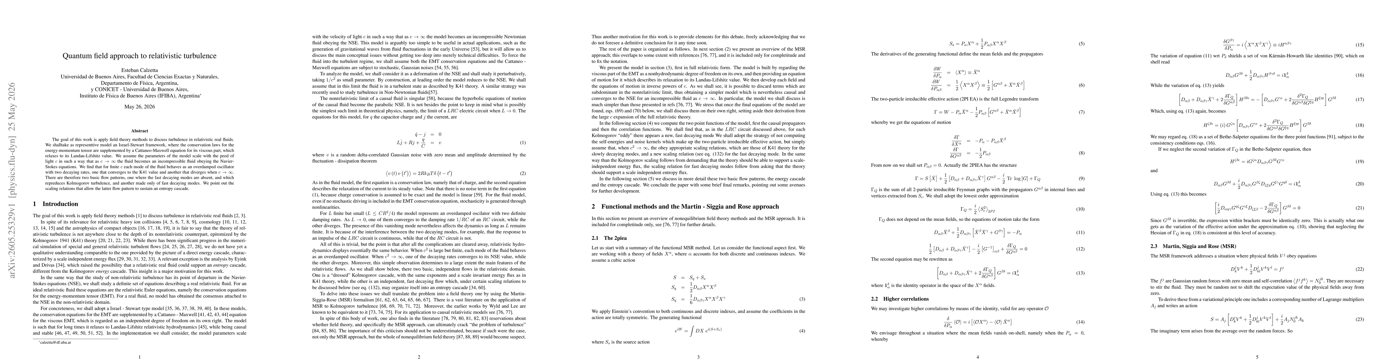 Thumbnail for Quantum field approach to relativistic turbulence