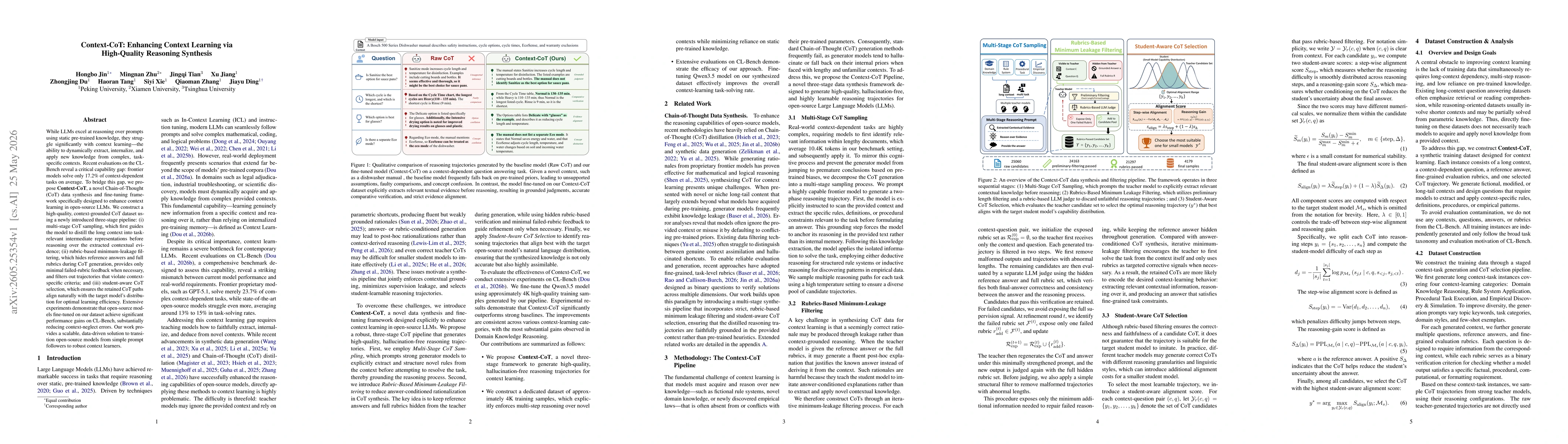 Thumbnail for Context-CoT: Enhancing Context Learning via High-Quality Reasoning Synthesis
