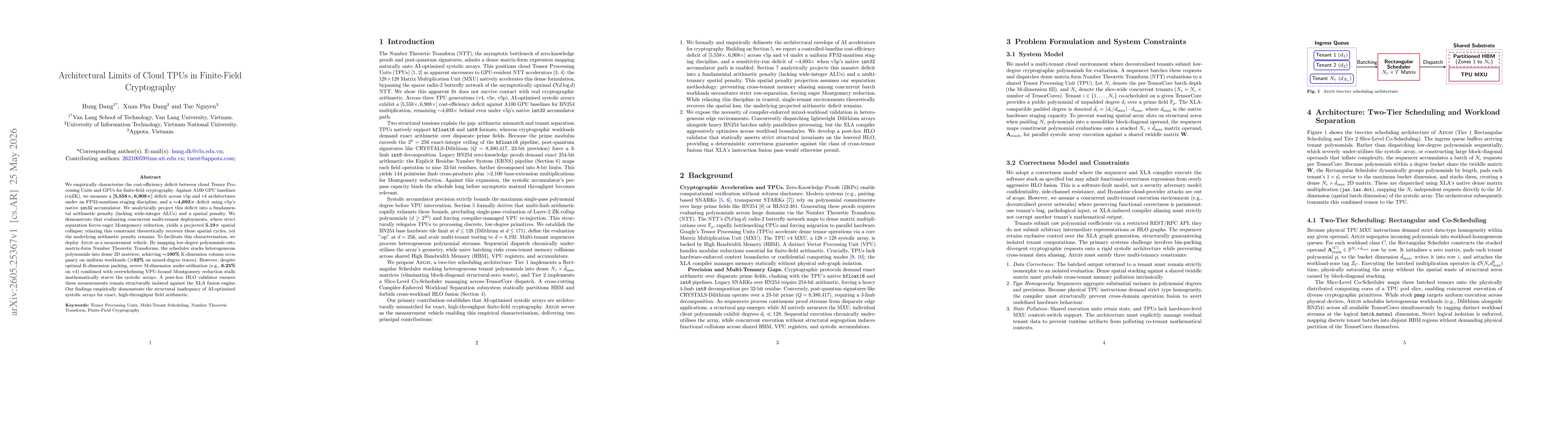 Thumbnail for Architectural Limits of Cloud TPUs in Finite-Field Cryptography
