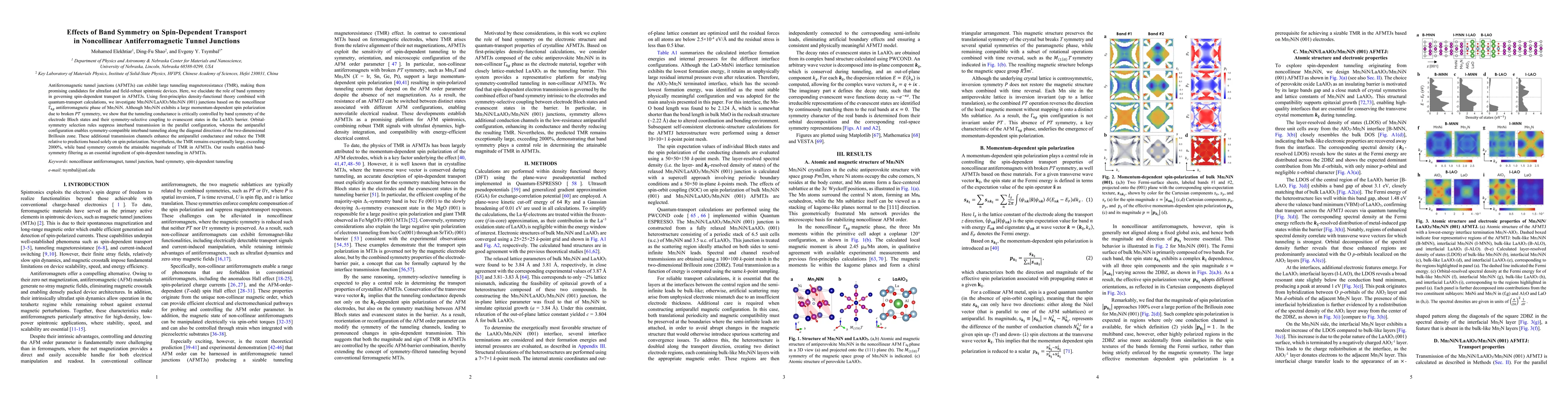 Thumbnail for Effects of Band Symmetry on Spin-Dependent Transport in Noncollinear Antiferromagnetic Tunnel Junctions