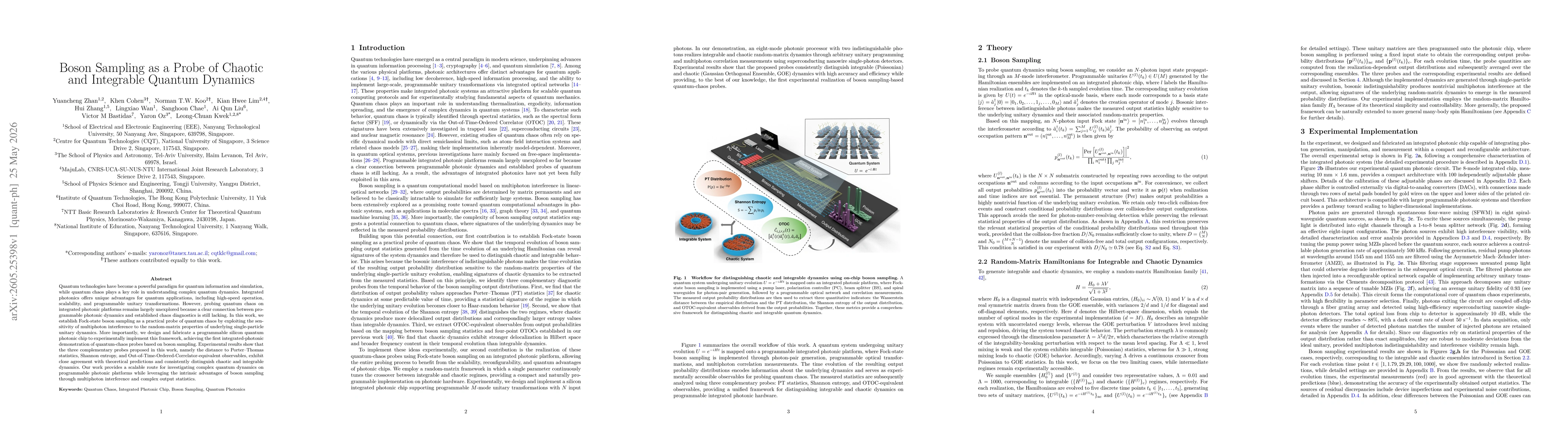 Thumbnail for Boson Sampling as a Probe of Chaotic and Integrable Quantum Dynamics