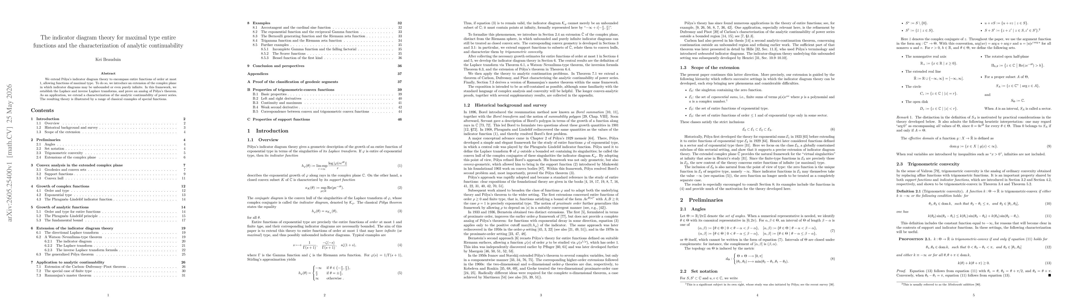 Thumbnail for The indicator diagram theory for maximal type entire functions and the characterization of analytic continuability