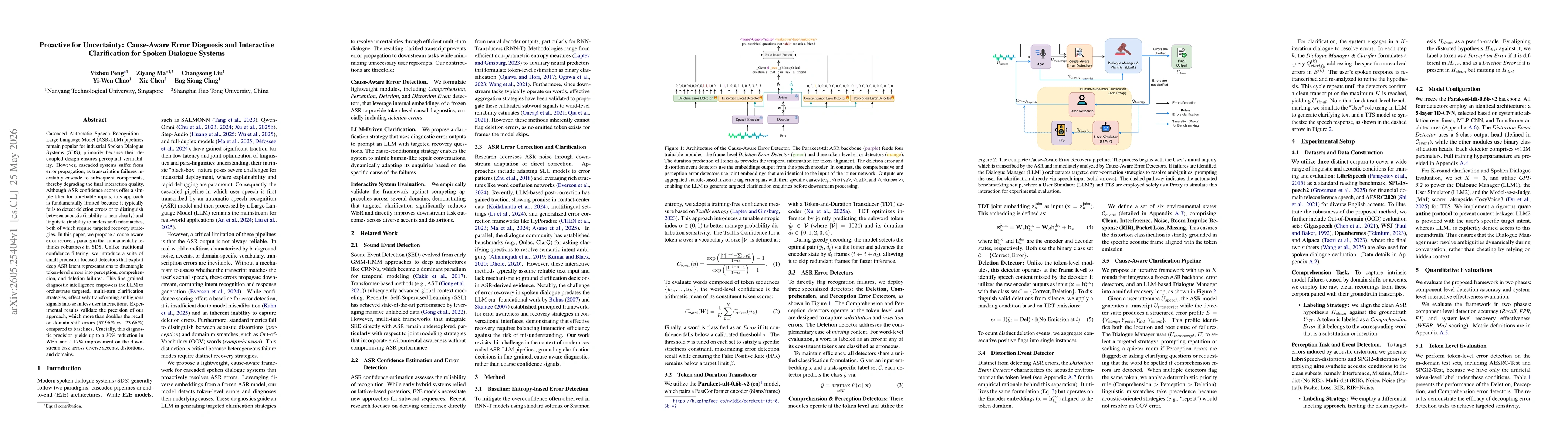 Thumbnail for Proactive for Uncertainty: Cause-Aware Error Diagnosis and Interactive Clarification for Spoken Dialogue Systems