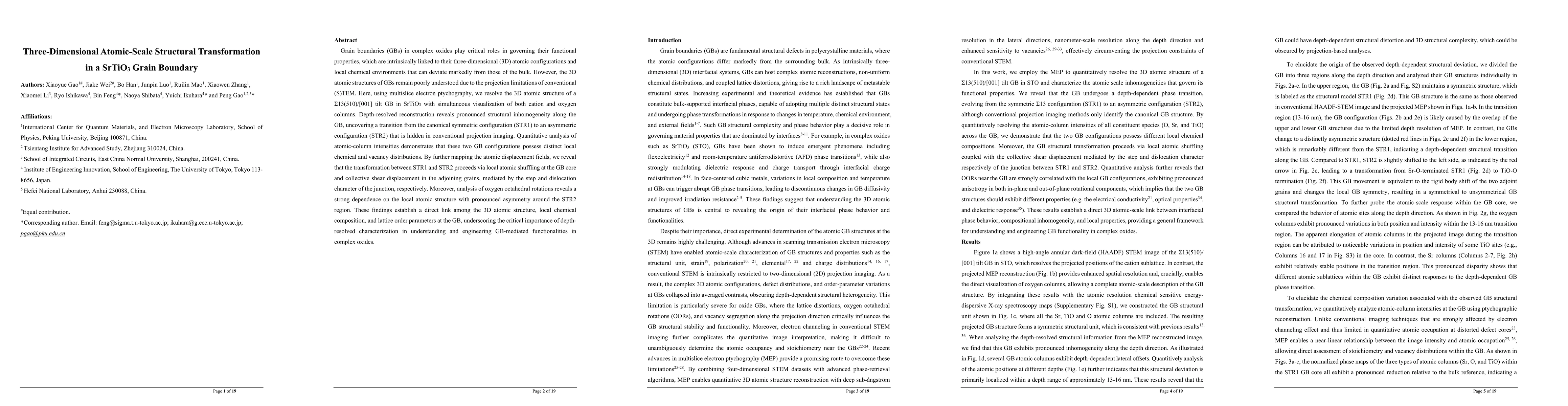 Thumbnail for Three-Dimensional Atomic-Scale Structural Transformation in a SrTiO3 Grain Boundary