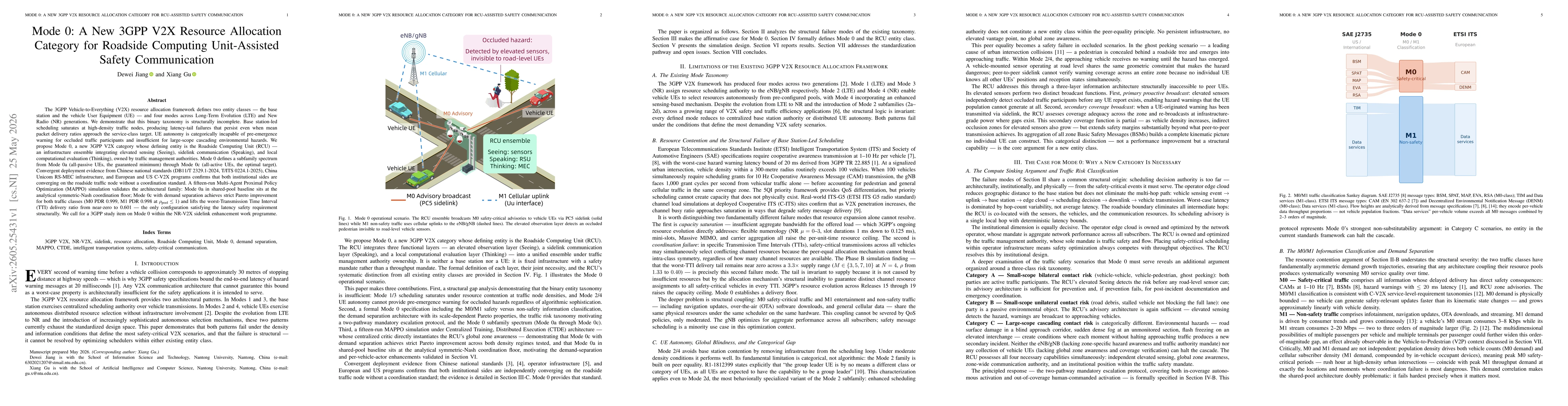 Thumbnail for Mode 0: A New 3GPP V2X Resource Allocation Category for Roadside Computing Unit-Assisted Safety Communication