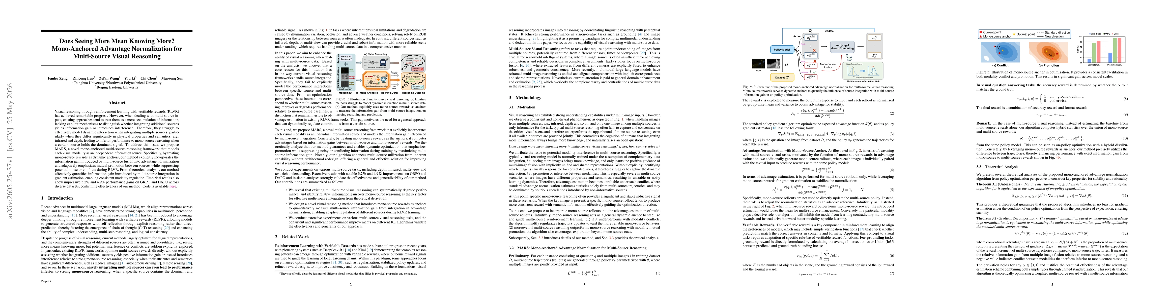 Thumbnail for Does Seeing More Mean Knowing More? Mono-Anchored Advantage Normalization for Multi-Source Visual Reasoning