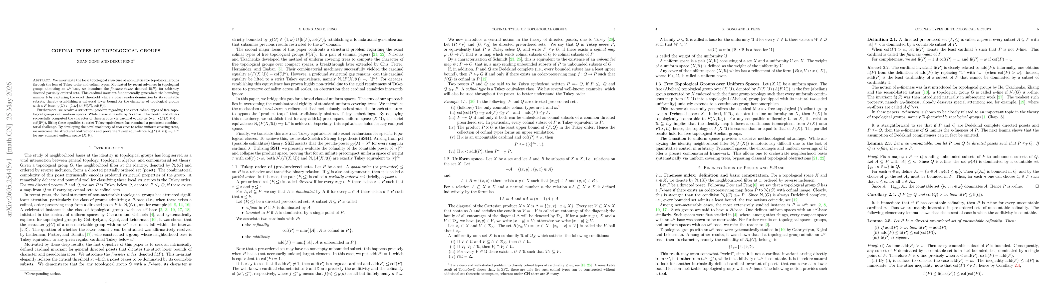 Thumbnail for Cofinal types of topological groups