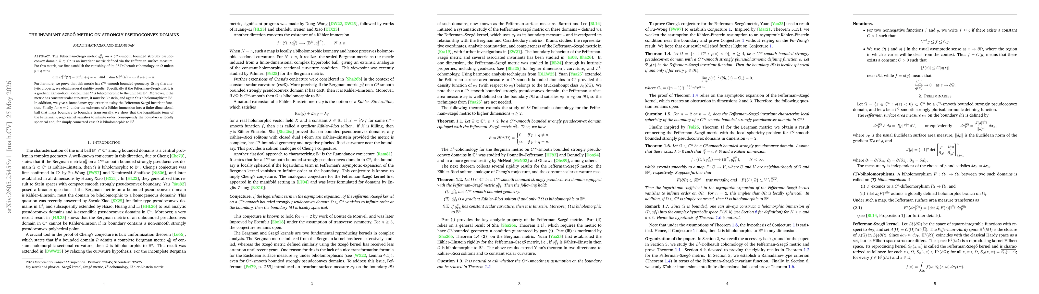 Thumbnail for The Invariant Szegő metric on strongly pseudoconvex domains