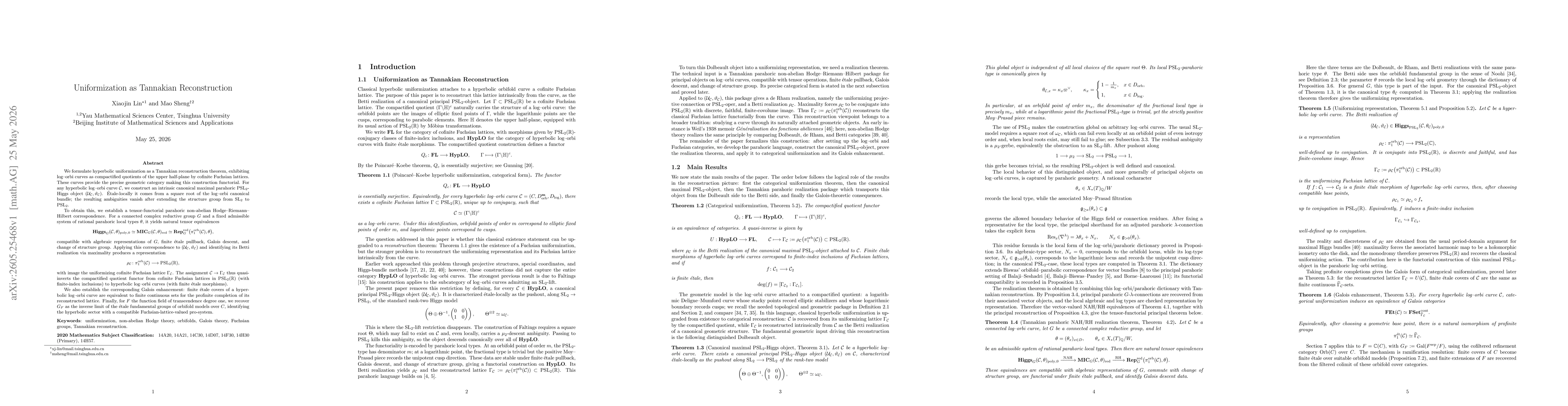 Thumbnail for Uniformization as Tannakian Reconstruction