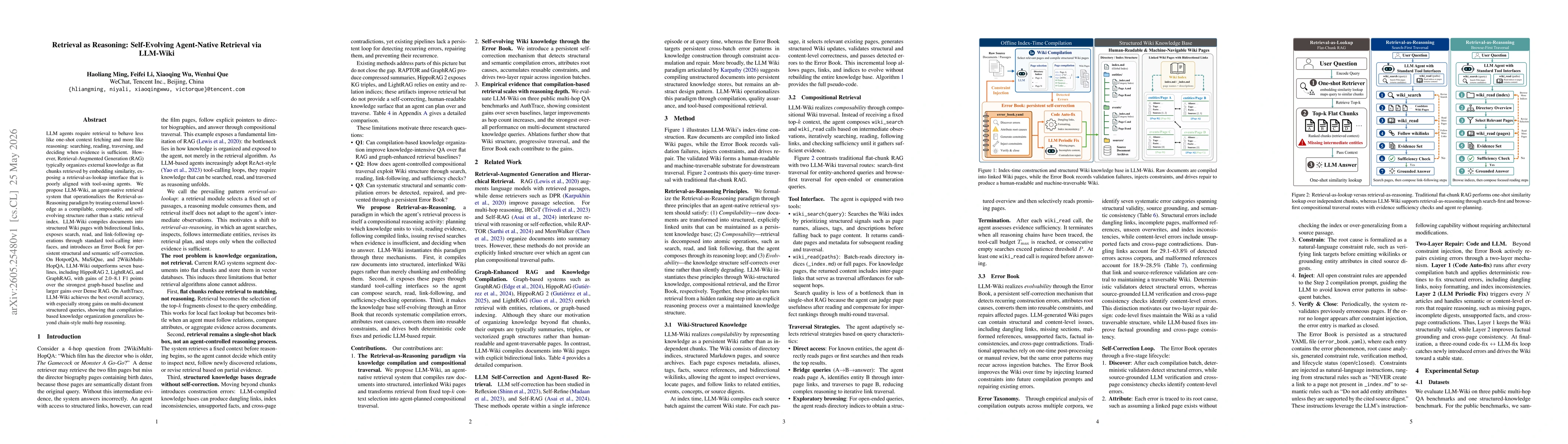 Thumbnail for Retrieval as Reasoning: Self-Evolving Agent-Native Retrieval via LLM-Wiki