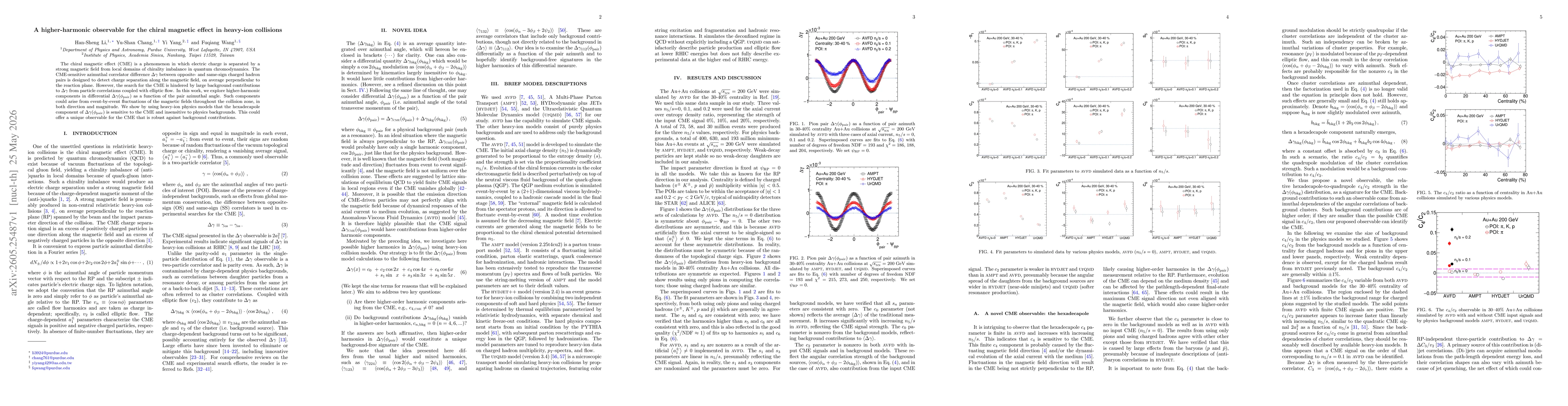 Thumbnail for A higher-harmonic observable for the chiral magnetic effect in heavy-ion collisions