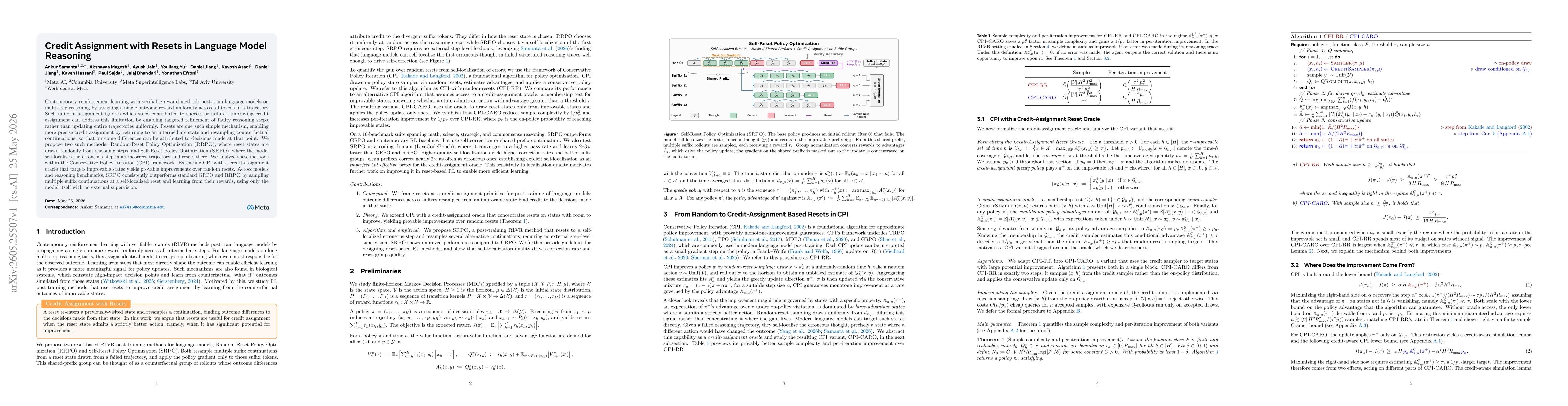 Thumbnail for Credit Assignment with Resets in Language Model Reasoning