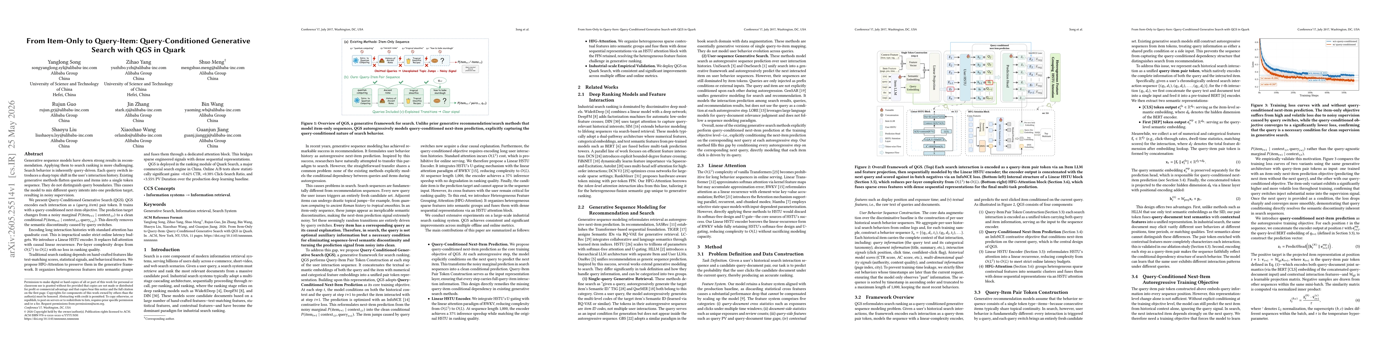 Thumbnail for From Item-Only to Query-Item: Query-Conditioned Generative Search with QGS in Quark