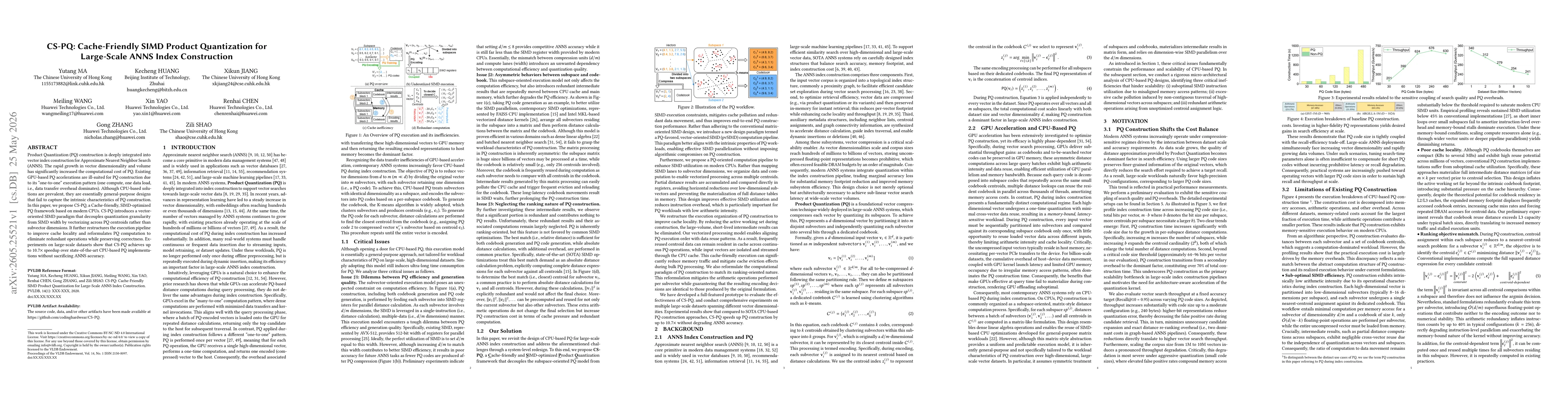 Thumbnail for CS-PQ: Cache-Friendly SIMD Product Quantization for Large-Scale ANNS Index Construction