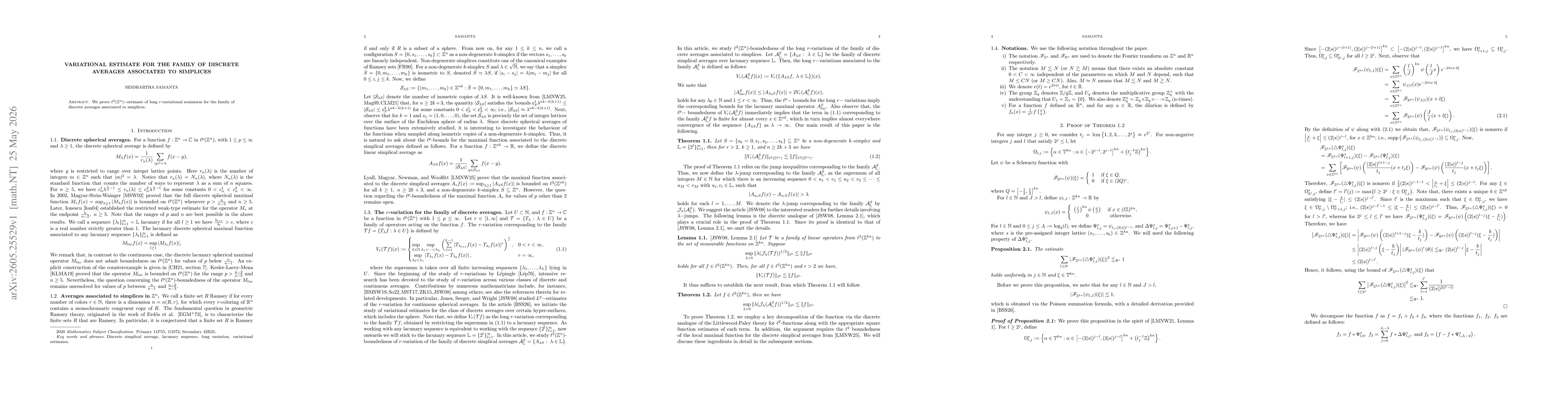 Thumbnail for Variational estimate for the family of discrete averages associated to simplices