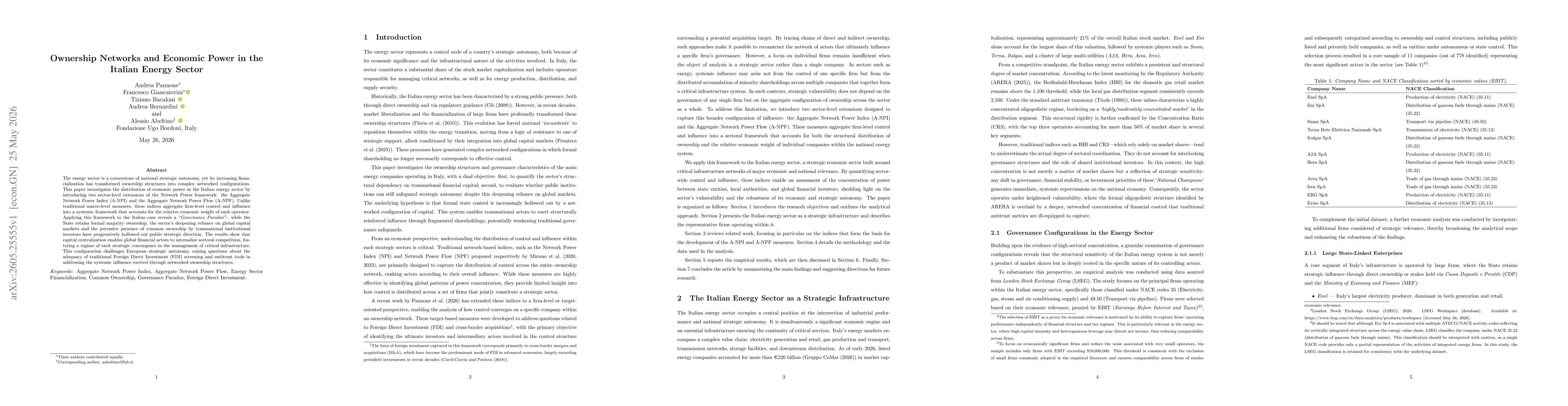 Thumbnail for Ownership Networks and Economic Power in the Italian Energy Sector